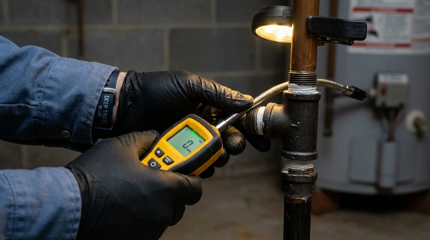 Gas leak detection with electronic sniffer by Johns Plumbing LLC in Sutherland